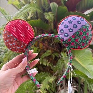 Vera Bradley Patchwork Ears Headband - Red and Purple